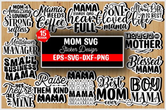 Mom Svg Stickers Design Bundle: Graphics for Crafts