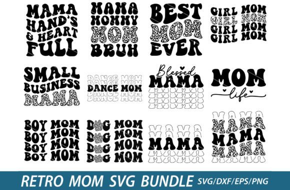 Retro Mom Svg Bundle: Graphics and Crafts